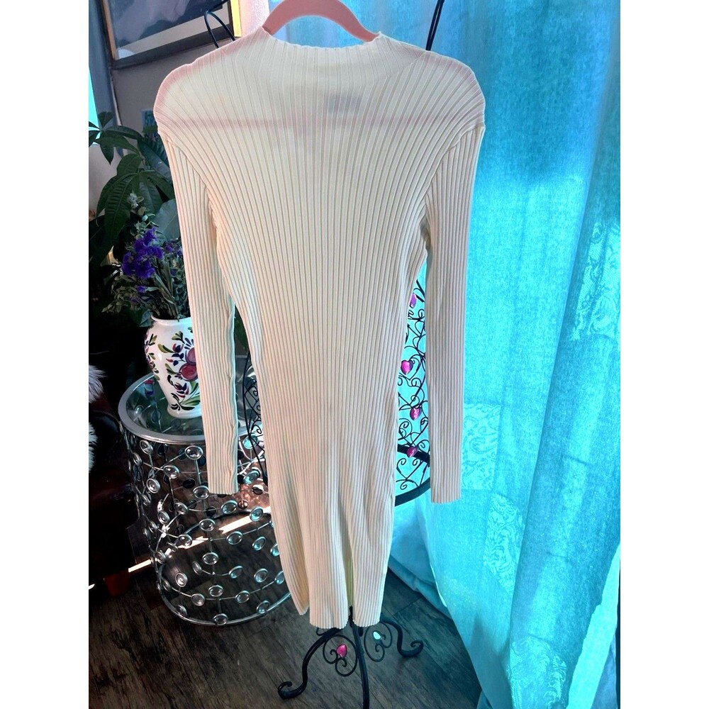 Forever 21 Bodycon Cream Knitted Soft Dress Plus Size 0X Ribbed BNWT